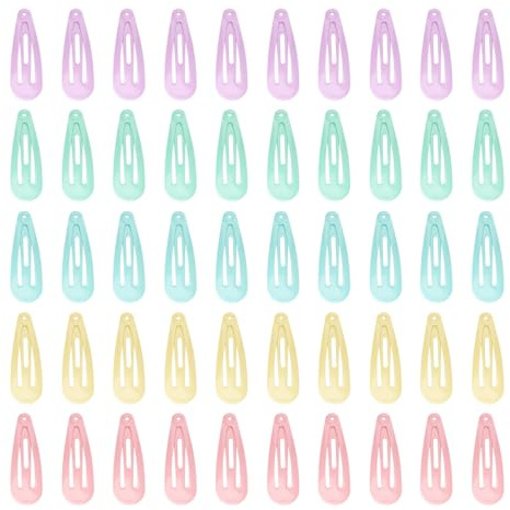 Lotsdonxia 50 Pcs Mini Hair Clips for Girls – Macaron-Coloured Metal Snap Clips for Toddlers & Babies, Non-Slip Fine Hair Grips with Storage Box (Diverse Colors)