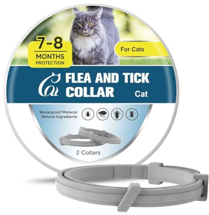 AMDEIUR Flea and Tick Collar for Cats, Flea Collars for Cat, Tick Collars for Cats, Easy to Use, 1P