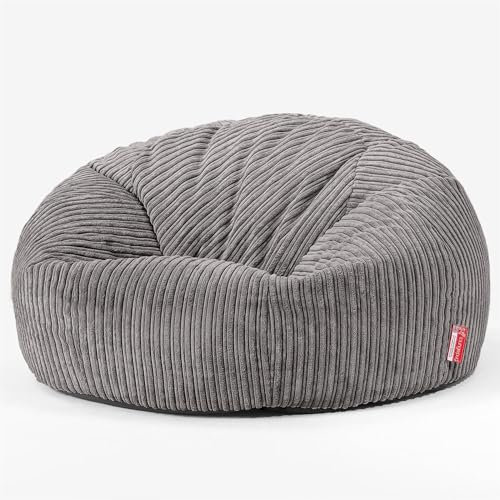 Lounge Pug Canapé Pouf Classique en Velours Côtelé - Canapé De Sol Confortable et Relaxant, Canapé sans Cadre - Anthracite