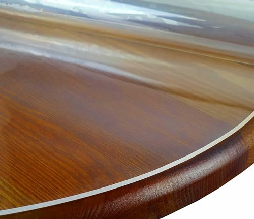 Transparente Dicke PVC Folie RUND Dicke & Größe wählbar Rund 120 cm 2mm abwaschbare Tischdecke Schutztischdecke
