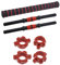 eMagTech 1 Paar Kurzhantelstangen mit Gelenkstange Muttern Kunststoff Stahl Schwarz Rot zum Aufwärmen Sport Workouts Fitness Gym Langhanteln Arme Schulter Bauch Beine Rücken Krafttraining