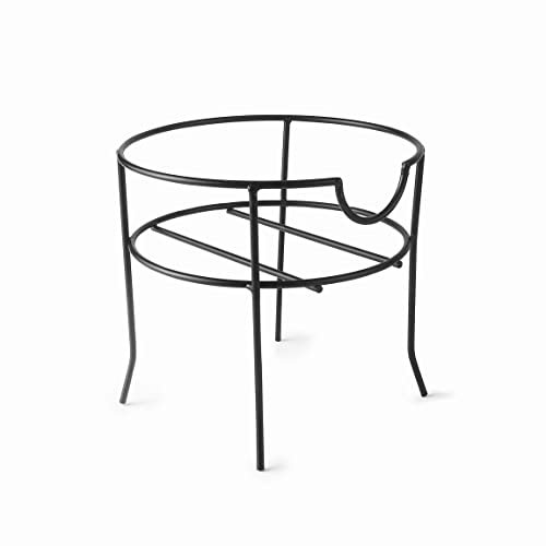 Lacor - 61955 - Supporto per brocca d'acqua, supporto per distributore di bevande, supporto per brocca ref. 61951, facile da pulire, filo d'acciaio, robusto e durevole, 19.5 x 18.5 cm, nero opaco