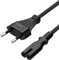 Stromkabel, 1 m, schwarz, EU, Stromkabel C7, 2 Pins, 8 Stecker, Bipolarkabel für PC Monitor, DVD, Drucker, Samsung Philips LG Sony TV, PS5, PS4, PS3, Microsoft Surface Go/Laptop/Book, HP Envy