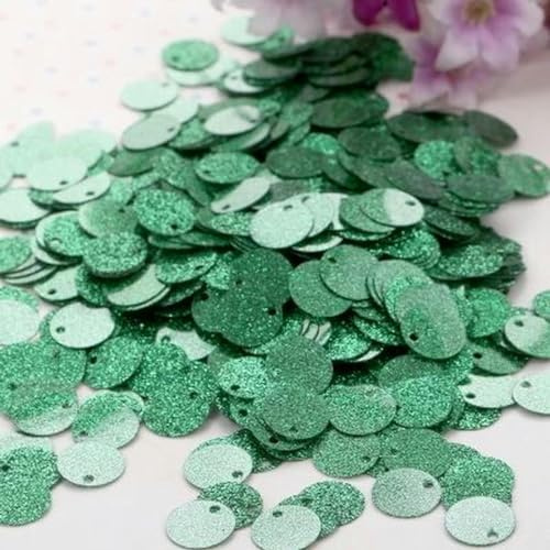 Glitzernde 20-mm-Pailletten, große, flache, runde Pailletten, lose Pailletten, Paillette, Nähen, Hochzeit, Basteln, Damenbekleidungszubehör, 20 g, Grün, 20 mm