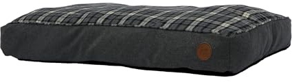 Ancol Dog Mattress in Black and Grey Tartan - Comfortable Pet Accessory with Removable Outer - Puppy Cat Mat Sleeping Place - 75 x 60cm
