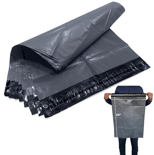 JeeJaan® 100 Large Grey Postal Bags 20 x 26 - (508 x 660mm) Self Adhesive Poly Mailer Postal Bags Waterproof and Recyclable Delivery Bags for Parcels