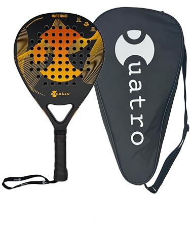 Cuatro INFERNO 2025 Raquette de paddle, carbone 3k, noyau dur EVA, 355-375g, forme de diamant