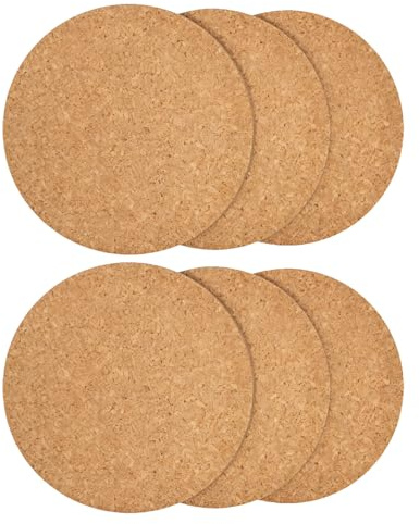 6 Pack Natural Cork Coasters, Round Drink Coasters for Coffee Table, Non-Slip & Absorbent Cup Mats, Eco-Friendly Table Protectors for Home, Kitchen & Office