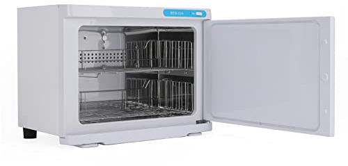 Topteng 23L Hot Towel Warmer Cabinet, UV Sterilizer Box with Micro Computer Control Temperature, Aluminum Inner Chamber, Towel Basket, Removable Drip Tray, for Commercial and Family Use