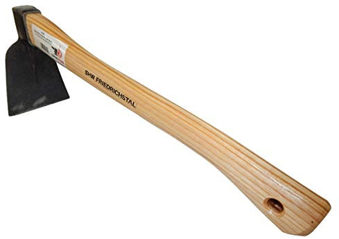 SHW-FIRE Coronas de Harzer con mango de madera de fresno de 45 cm. Hoja forjada de acero especial, azada corta para jardín, bancal, malas hierbas y labranza. Fabricado en Alemania