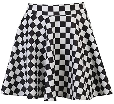 DINGJIUYAN Steampunk Rock Gothic Plaid Mini Röcke Harajuku Streetwear Plaid Patchwork Rock Grunge Y2K Club Wear, Farbe: Schwarz, M