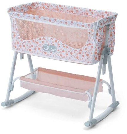 Chicco Berceau Next to Me pour poupées, pour enfants à partir de 3 ans,berceau jouet, réglable en hauteur,avec structure en métal et détails réalistes,facile à assembler, avec mode balancement ou fixe