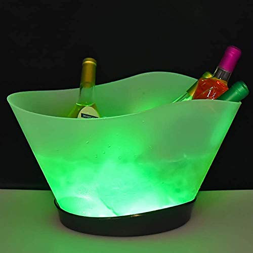 ANSNOW Secchiello per il Ghiaccio a Led Secchiello per il Ghiaccio Illuminato Di Capacità da 12 Litri con 7 Colori Che Cambiano, Ricaricabile, Champagne, Bevande Al Vino, Birra, Secchiello per il Gh