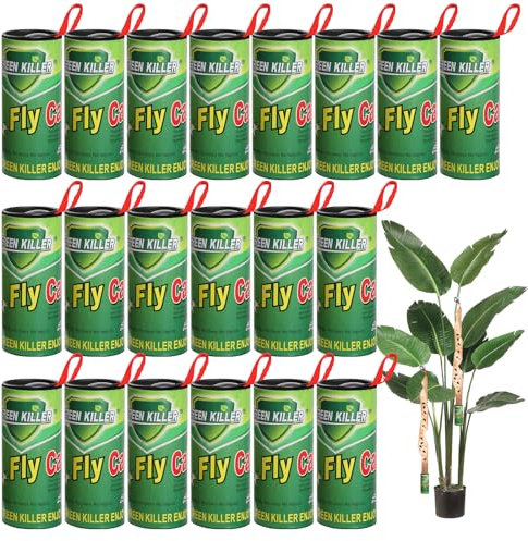 Joogee 20 Stück Fliegenfänger-Klebeband, selbstklebendes Fliegenklebeband, Fliegenfänger-Fliegentötungspapier für Mücken und andere Fliegende Insekten