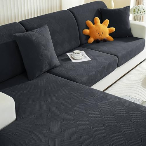 Ystyle Housse Assise Canapé, Housse Coussin Canape Extensible, Housse Dossier Canapé, Protection Meubles Couvre pour Canapé, Housses De Coussin De Siège De Canapé (3 Places, Gris)