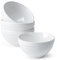 NUTRIUPS 11cm Small Bowls, 300ml Ceramic Dipping Bowls, Set of 4 Dessert Rice Bowl, Tapas Bowls, White Snack Bowl