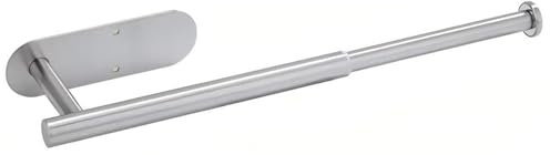 Porta Asciugamano da Parete Estensibile 22.8-38.3 cm, Argento Porta Asciugamani, Autoadesivo Per Porta Salviette con Viti, Acciaio Inos Barra Porta Asciugamani