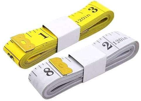 2 Pièces mètre ruban, 300cm, Double Face Ruban à Mesurer Rétractable, Souple pour Regime Couture Tailleur, Pour les travaux ménagers, Les artisans
