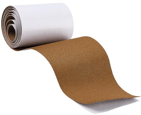 CRASPIRE Rotolo di Toppe di Riparazione per Tende da 60 x 3 Pollice in Tela Autoadesive Impermeabili Marroni per Attrezzatura da Esterno per Coperture per Barche Tende Divani Ombrelloni Sedie