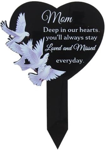 Marqueurs De Tombes pour Cimetières, Stèles Commémoratives Décorations De Cimetière pour Maman, Décorations Cœur pour Cimetière Extérieur Ami et Anniversaire Résistantes aux Intempéries