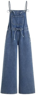 CIDER Denim Overalls for Women Bowknot Overalls with Adjustable Straps