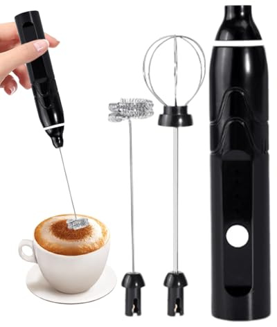Electric Milk Frother - 3 Speed Mixer With Type C Load, Stainless Steel Rod Whisk, Hand Blender With Double Layer Head | Foam Machine For Coffee Latte Cappuccino