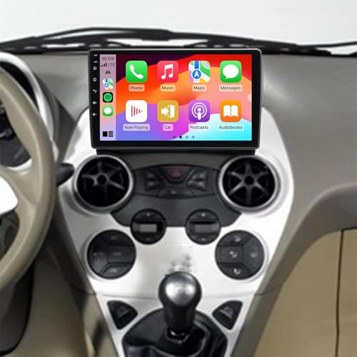 2+64G Dubbel Din Bilradio för Ford Ka 2008-2014 Wireless Carplay Android Auto 9 IPS-Touchscreen Android 14 Bilstereo GPS-Navigation Bluetooth FM RDS Rückfahrkamera WiFi Mirror Link SWC