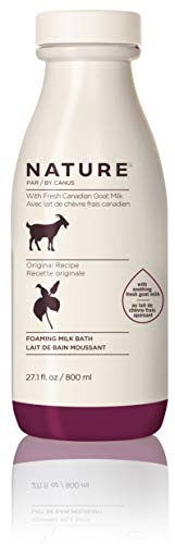Goat Milk Bubble Bath Foaming Soak, 27.1 Fl Oz with Fresh Canadian Goat Milk, Smoothing Bath Milk for Soft Skin, Nature by Canus Original