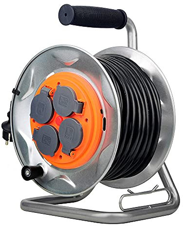 Enrouleur de Chantier IP44 4 Prises 16A 3G2,5mm² 25m - Orange - Zenitech