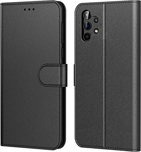 Tenphone Coque pour Samsung Galaxy A32 5G (Pas pour 4G), Pochette Protection Etui Housse Premium en Cuir PU,Fermeture Magnétique,Flip Case Compatible avec (Samsung A32 5G, Book Noir)