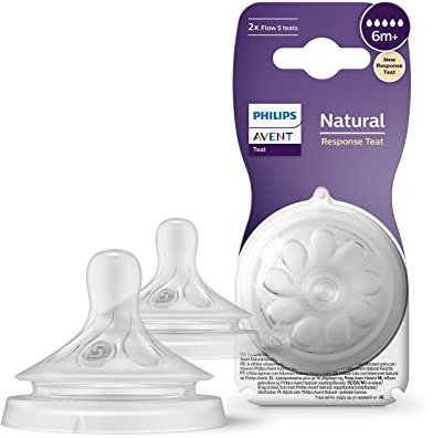 Philips Avent Responsive Amningsknapp Natural 6m+, 2 stycken (modell SCY965/02), avlopp 5-6 m+