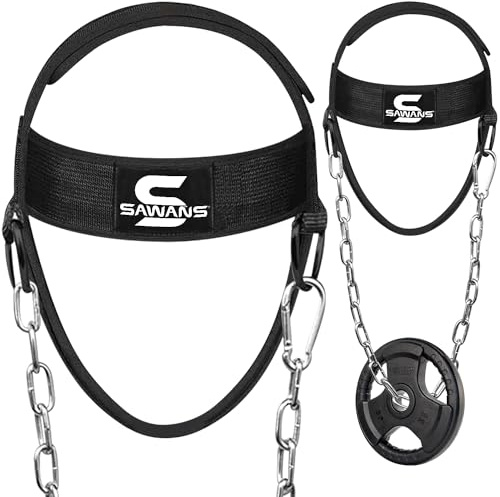 Halsgeschirr Neck Trainer Imbracatura per Collo per Sport con Pesi Barella per Collo Cintura per Sollevamento Pesi Allenatore per la Testa Uomo Collo Mal di Schiena Imbracatura per la Testa