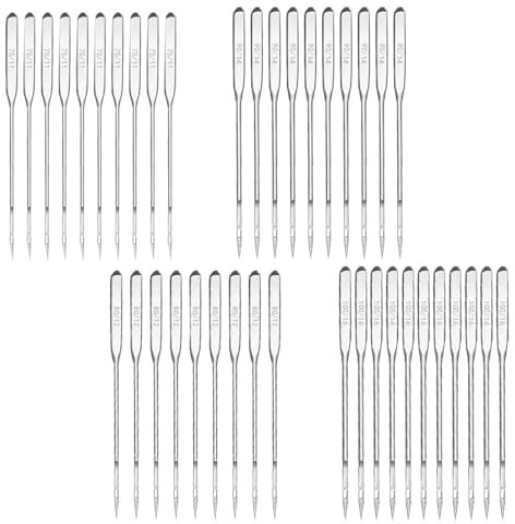 40 Stücke Nähmaschinen Nadeln Universal Regulär Punkt Verschiedene Größen 75/11 80/12 90/14 100/16 Kompatibel mit Meisten Niedriger Schaft Snap-On Singer, Brother Janome Varmax für Denim Leder Jeans