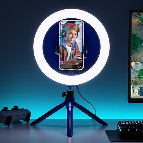 Playstation Streaming Light - Offiziell Lizenziertes verstellbares Ringlicht mit Telefonhalter, 3 Lichtmodi, warm, kühl und neutral, Geschenk für Jungen| Paladone