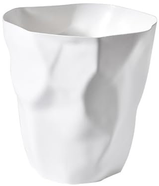 Unico Cestino per Rifiuti in Plastica Accartocciata, Cestino per Rifiuti Moderno Irregolare con Coperchio Aperto per Bagno, Ufficio, Camera da Letto, Design Compatto,