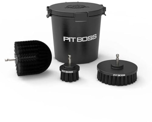 PIT BOSS BBQ Cleaning Kit 3 Brushes for Screwdrivers, Black, Large