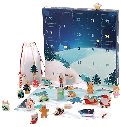 VILAC Adventskalender för beröring och hitta - leksak för första åldern - 1 adventskalender av trä och kartong - uppvaknande spel för barn i trä - leksak för barn från 2 år - 1223