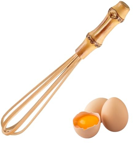 Bambu visp, äggvisp 14 cm trä bambu rot mini vispar för matlagning slå blandning skum och omrörning kök bakverktyg, trä