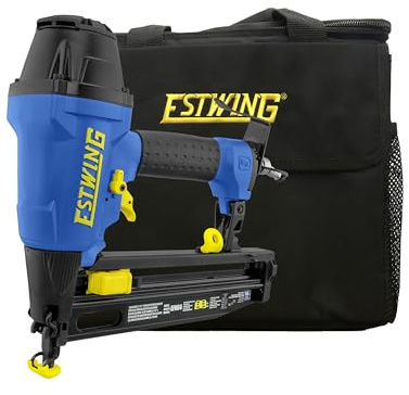 Estwing Pneumatic 16 Gauge Finish Nailer | 2-1/2” Stright Finish Nails | Lightweight Magnesium Nail Gun, Depth Adjust, Quick Jam Release | Includes Canvas Bag, 5-Year Warranty | EFN64