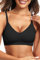 Vertvie Seamless Bras for Women Non Wired Comfort Wireless Push Up Bra Soft Support Full Coverage Everyday Bra Padded Zero Feel Bralettes (Black,L)