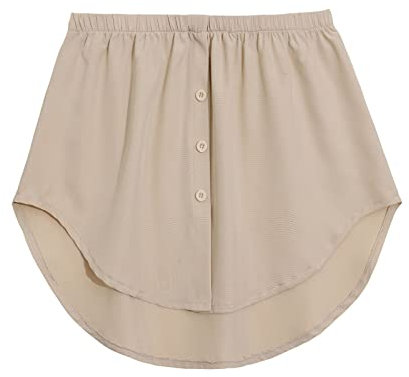 WKAYsIV Table Skirt Clips Lower Mini Shirt Women's Extensions Top All Bottom Layering Waist Mini with Elastic Shirt Band Extender Dress for Women Skirt Over Knee Beige