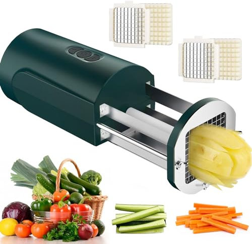 Elektrisk Pommes Frites, Proffs Potatisskärare Med 1/2 & 3/8 Blad, Grönsaksskärare I Rostfritt Stål, Pommes Fritesmaskin, Hushållspotatisskärare