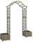Gartenpergola mit Pflanzgefäß, grau, massives Tannenholz, Gartenschuppen aus Holz, Lagerhaus aus Holz für den Außenbereich