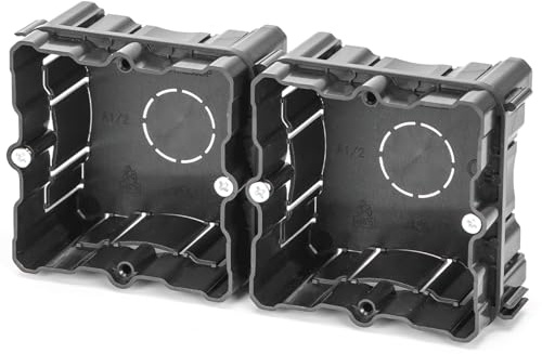 Caja de mecanismos empotrable Doble. Negro