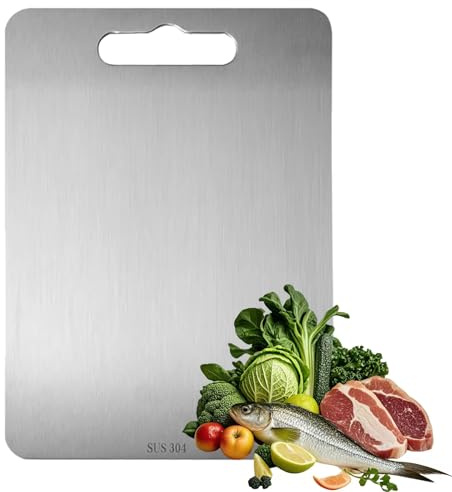 Yijunstore tabla de cortar antibacteriana de grado alimenticio tabla de cortar de titanio puro comida de doble cara adecuada para cocinar en la cocina 34x23 cm