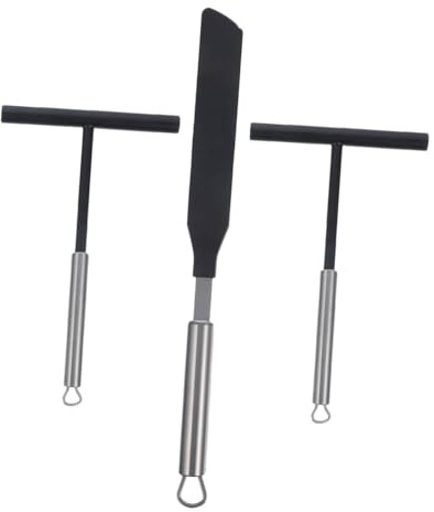 Garneck Spatole Per Crêpe Utensili Per Spalmare Crêpe e Tamales Spatole Da Cucina Ergonomiche in Acciaio Inossidabile Per Uso, Ristoranti e Pancakerie