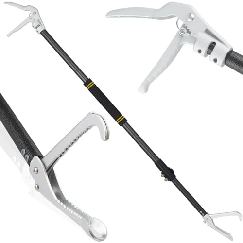 Gzlozak Snake Tongs Heavy Duty, 68 Snake Catcher Grabber for Rattlesnake Professional Safe Handling Snake Long Reach Grabber Wide Jaw Handling Tool with Lock Non Slip Foam Handle Sturdy Metal Tubes