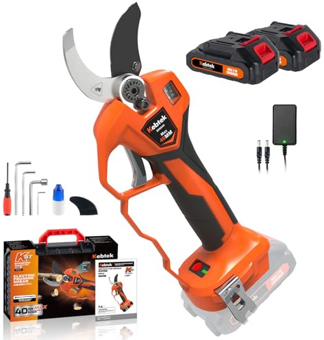 Kebtek Elektrische Gartenschere mit Akku progressive Schnittfunktion 40mm