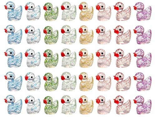 KSBBHDS 40 Piezas De Mini Adornos De Pato, Lindos Adornos De Resina, Decoraciones para El Hogar, Accesorios para Paisajes De Micro, Decoraciones De Jardín.