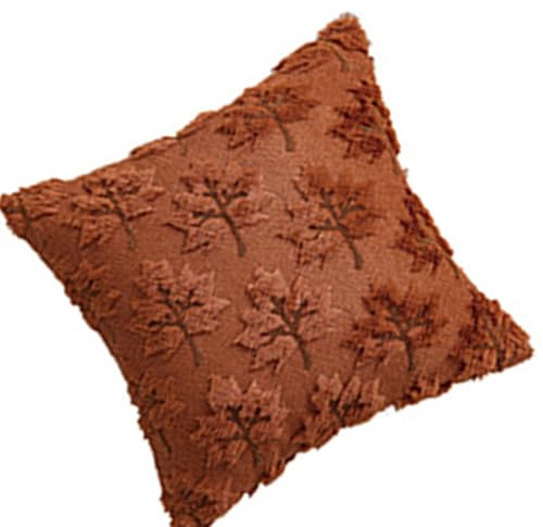 Ddujbtp Housse de coussin en fausse fourrure avec motif feuilles pour canapé, lit, canapé, décoration d'intérieur, housse de coussin en peluche douce